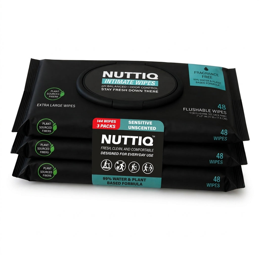 NUTTIQ™ XL Flushable Intimate Wipes – VALUE 3-PACK