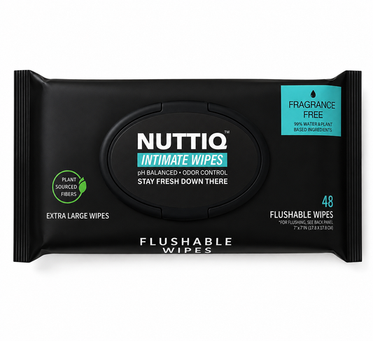 NUTTIQ™ XL Flushable Intimate Wipes – 48 Wipes