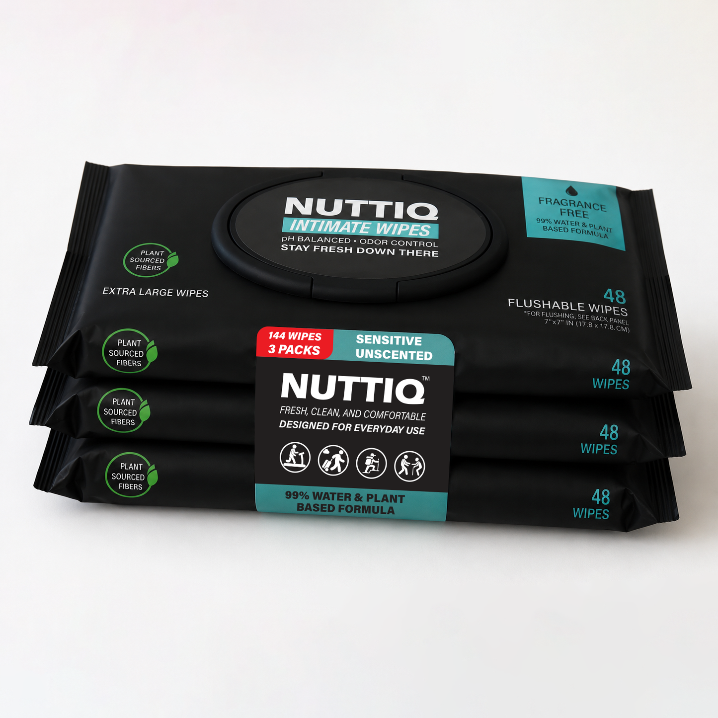 NUTTIQ™ XL Flushable Intimate Wipes – VALUE 3-PACK