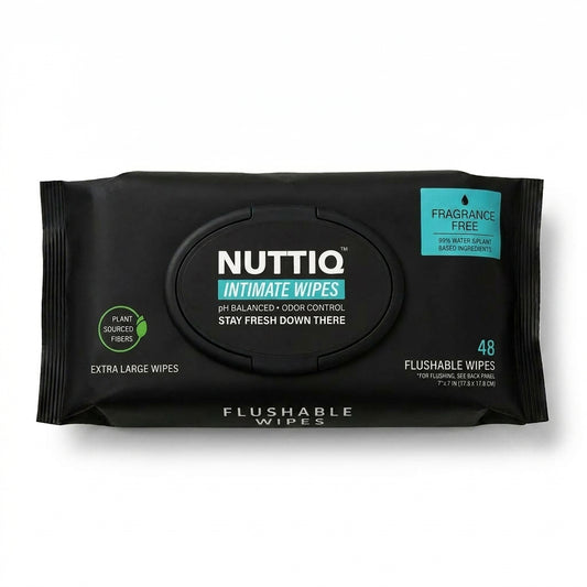 NUTTIQ™ XL Flushable Intimate Wipes – 48 Wipes