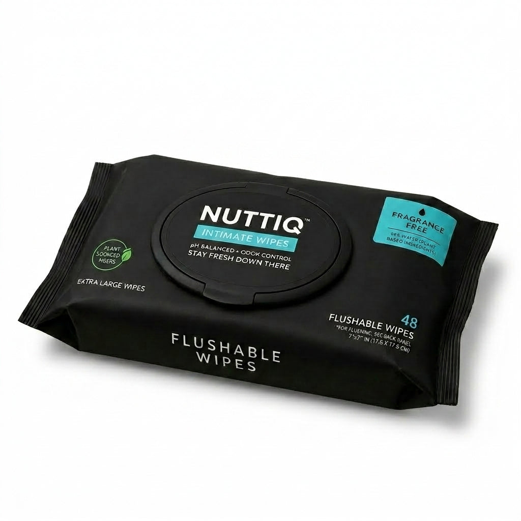NUTTIQ™ XL Flushable Intimate Wipes – 48 Wipes